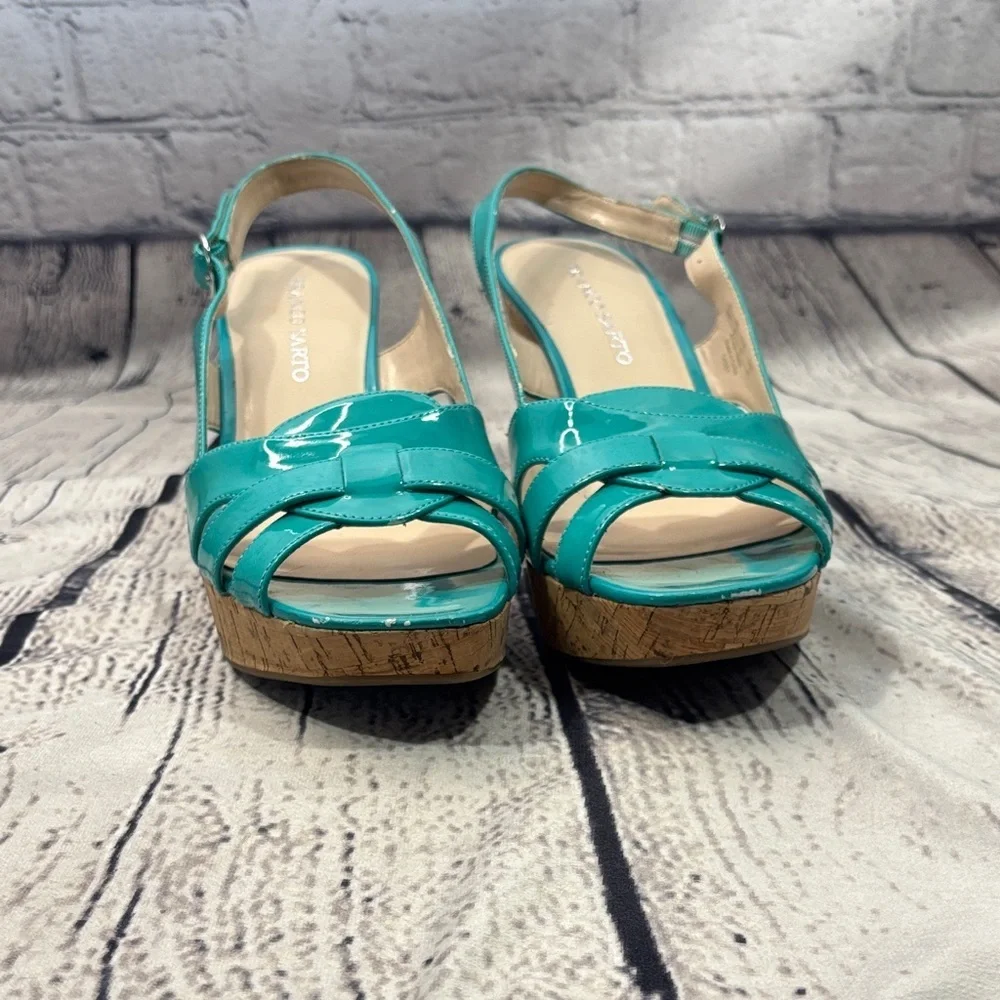 Franco Sarto Aqua Patent Wedge Sandals